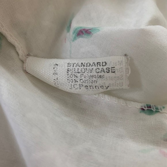 Vintage Standard Pillowcase JC Penney Pink Rose Floral Cottage Core Ruffle - Picture 3 of 4